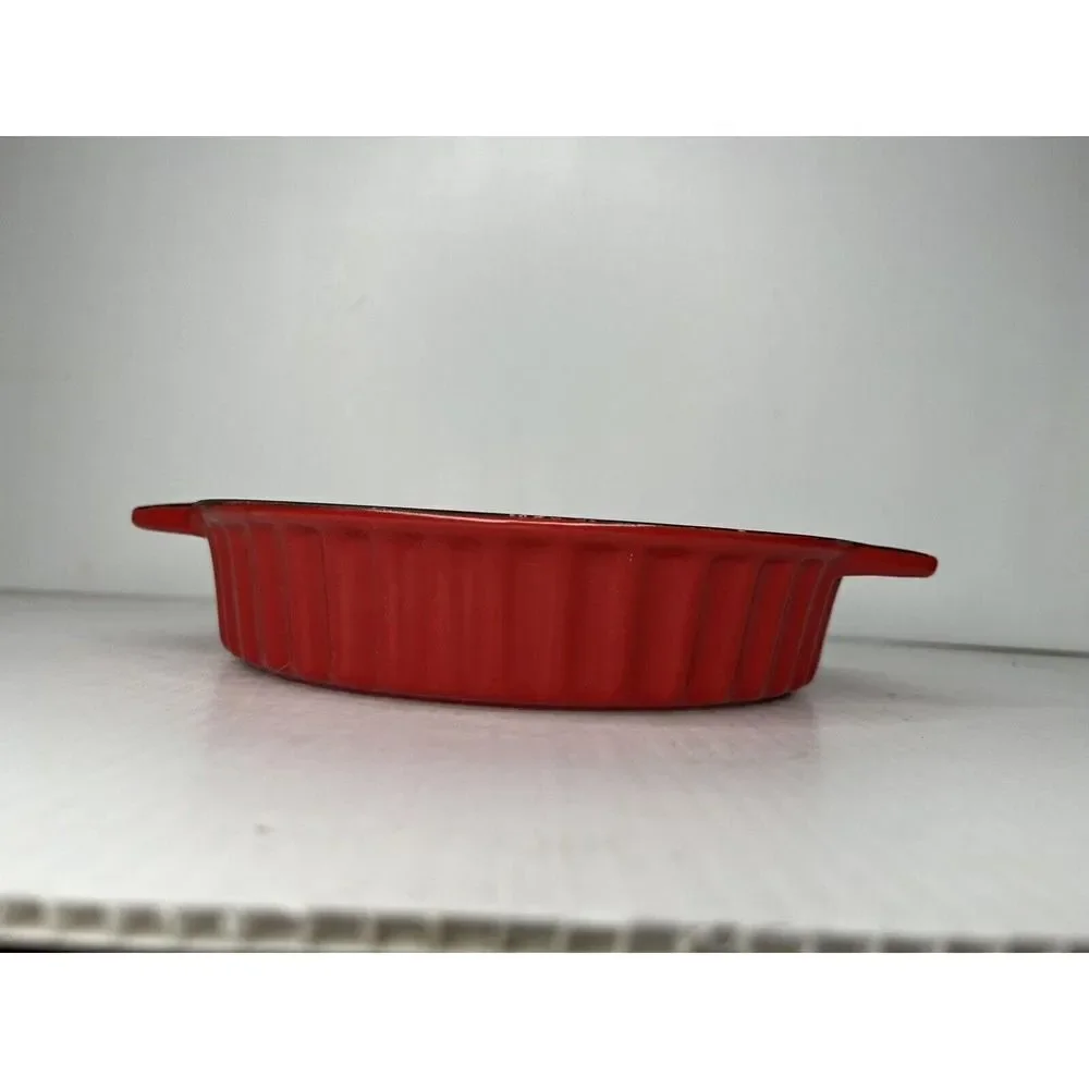 Red Crockpot Stoneware Round Baking Dish 10